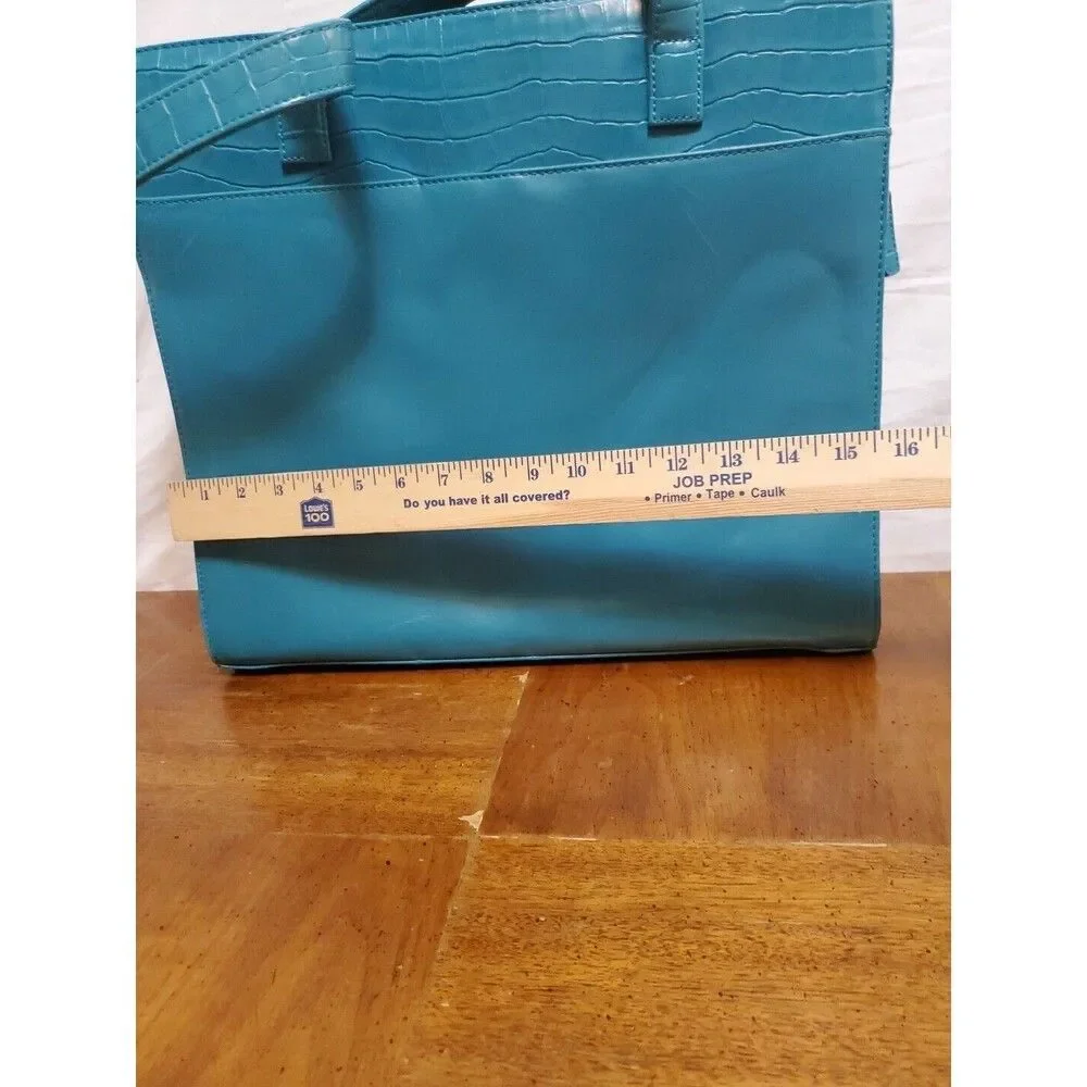 Buxton Turquoise Genuine Leather Reno Laptop Business Woman Travel Tote Large